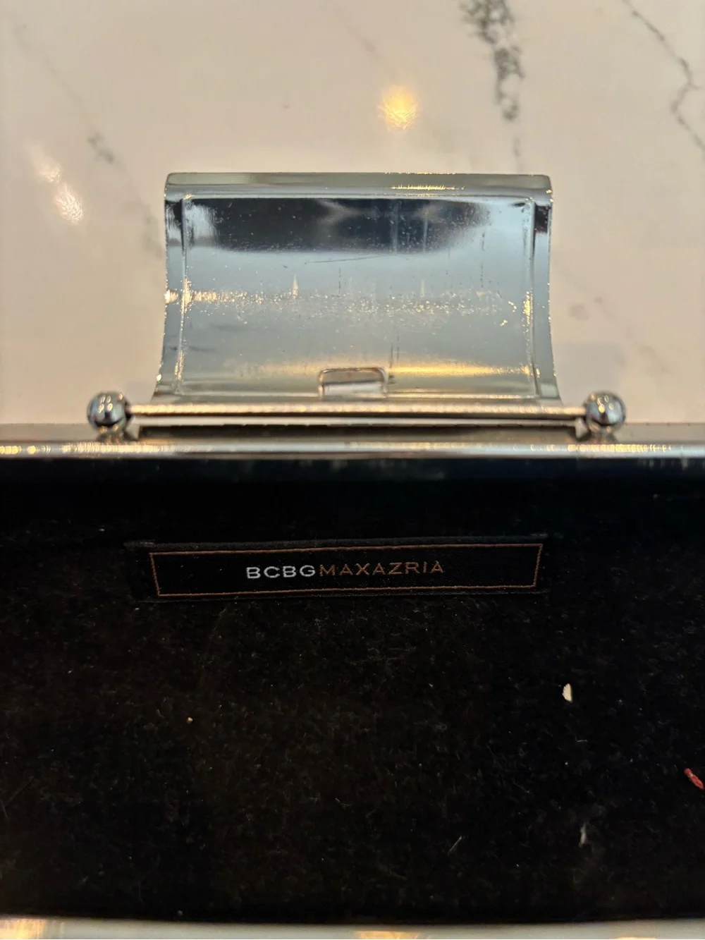 BCBGMaxAzria Metallic Bronze Mosaic Tube Clutch